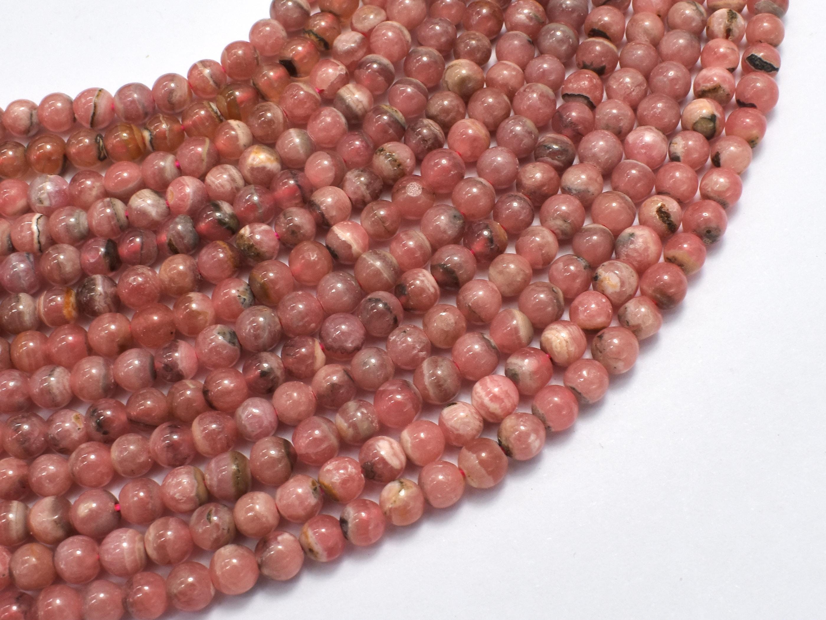 Rhodochrosite, 4.8-5mm, Round, 15.5 Inch, Full Strand, Approx. 83-90 Beads, Hole 0.8mm (385054020)