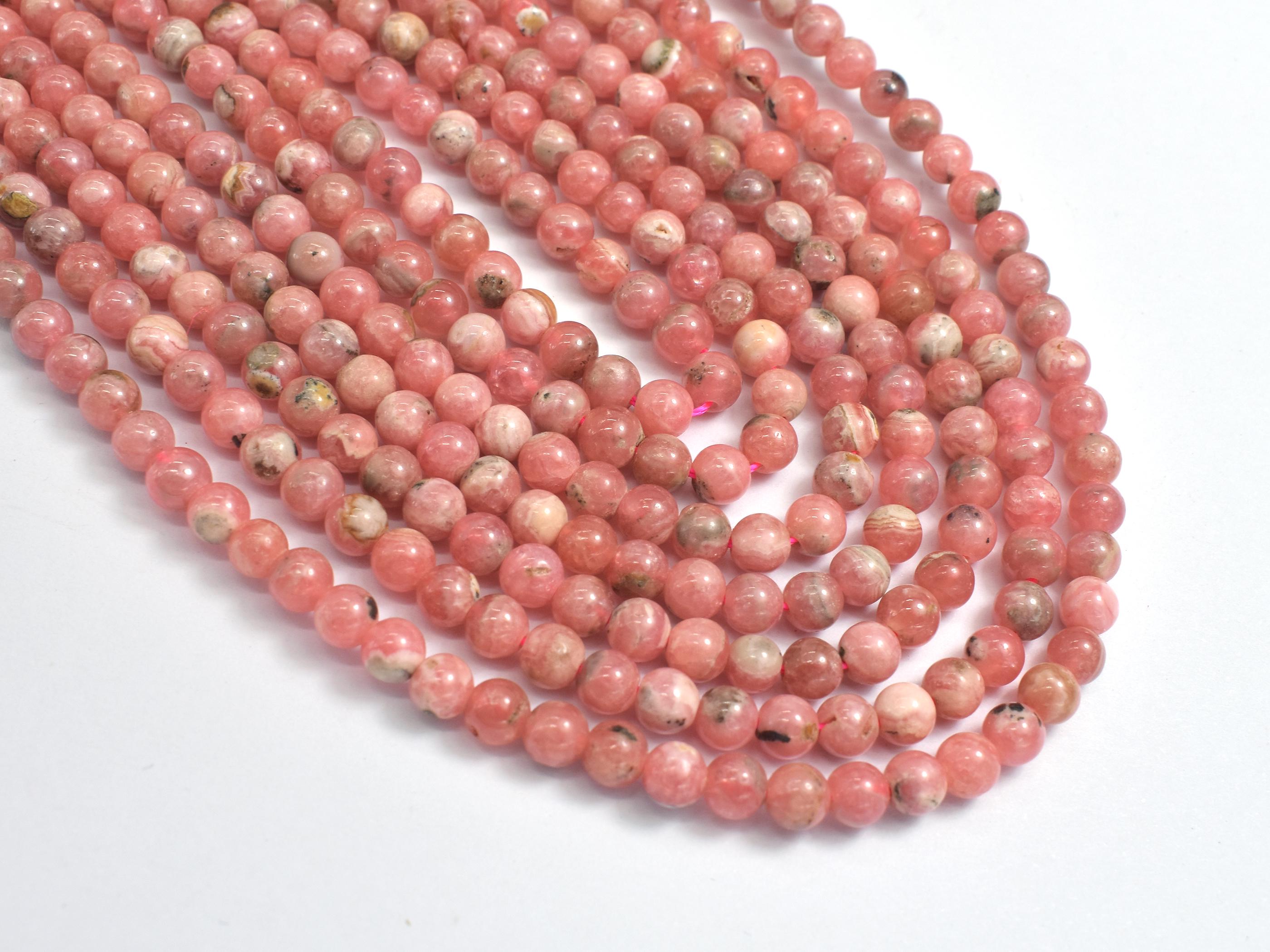 Rhodochrosite, 4.8mm Round Beads, 15.5 Inch, Approx. 88 Beads, Hole 0.8mm (385054021)