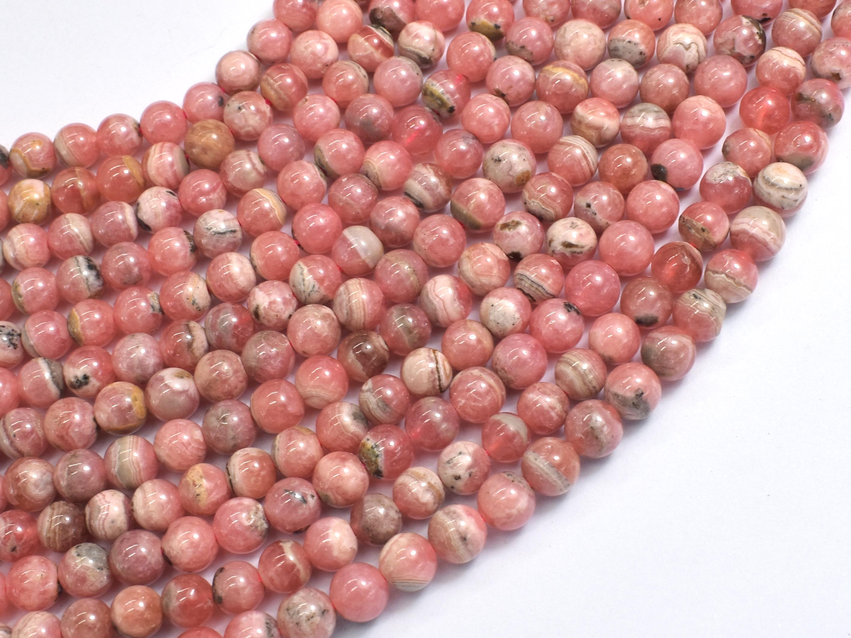 Rhodochrosite, 5mm (5.2mm) Round Beads, 15.5 Inch, Approx. 85 Beads, Hole 0.8mm (385054011)