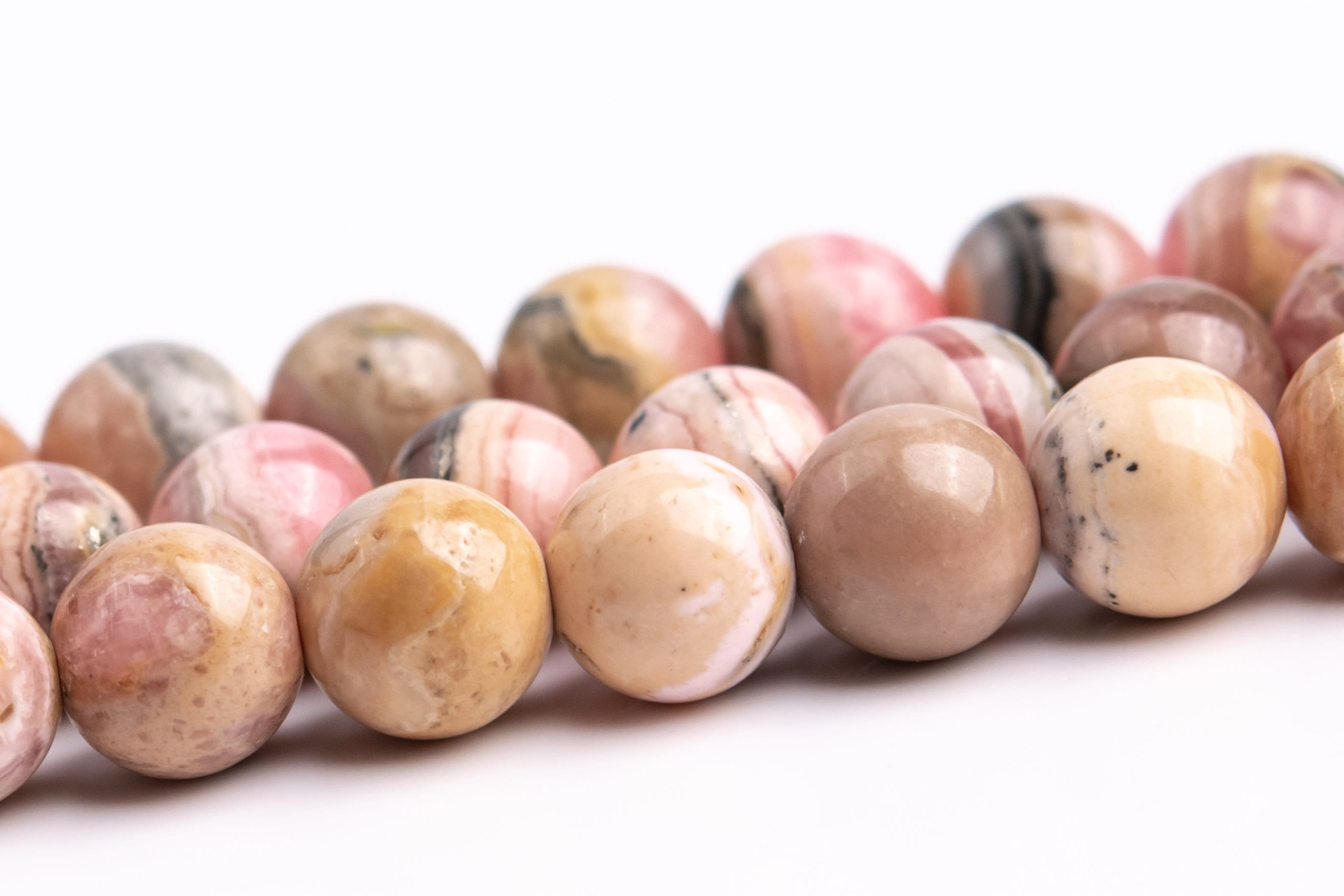 6mm Argentina Rhodochrosite Beads Yellow Pink Grade A Genuine Natural Gemstone Full Strand Round Loose Beads 15.5" (118325-4034)