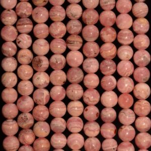6mm Argentina Rhodochrosite Gemstone Grade A Pink Red Round 6mm Loose Beads 7.5 inch Half Strand (90146927-427)