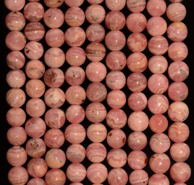 6mm Argentina Rhodochrosite Gemstone Grade A Pink Red Round 6mm Loose Beads 7.5 Inch Half Strand (90146927-427)