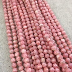 6mm Rhodochrosite Round Beads: Natural Pink Gemstone Strand 6mm Rhodochrosite Round Beads: Natural Pink Gemstone Strand