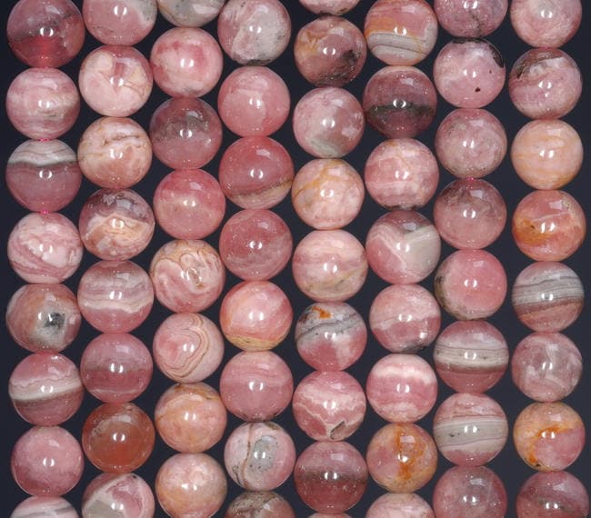 Argentina Rhodochrosite Gemstone Round 6mm 7mm 8mm 9mm 10mm 11mm12mm Loose Beads (923)