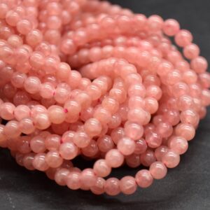 Rhodochrosite Round Beads - 4mm - 21" Strand - Natural Semi-precious Gemstone Rhodochrosite Round Beads - 4mm - 21" Strand - Natural Semi-precious Gemstone