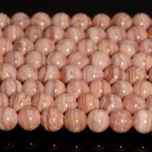 Genuine Natural Argentina Rhodochrosite Gemstone Light Pink Red Grade AA Lace 3mm 4mm 5mm 6mm Round Loose Beads Full Strand (A229)