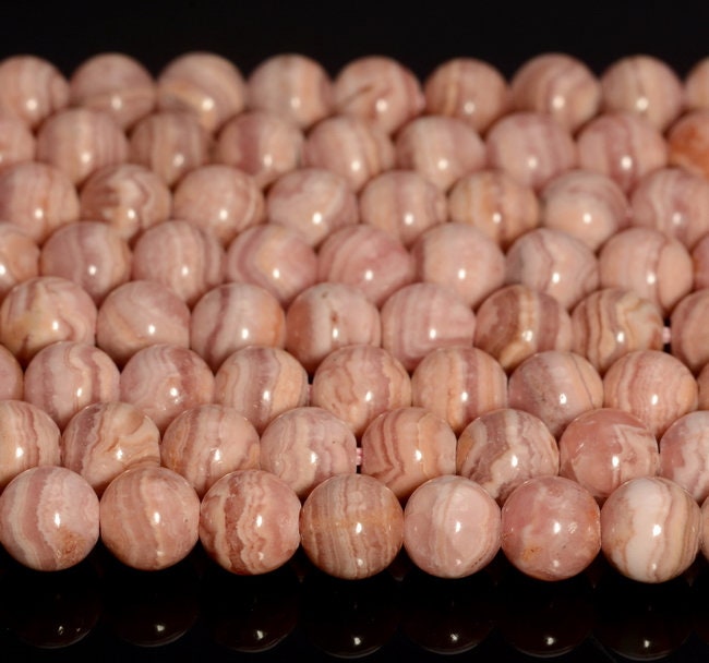 Genuine Natural Argentina Rhodochrosite Gemstone Light Pink Red Grade Aa Lace 3mm 4mm 5mm 6mm Round Loose Beads Full Strand (a229)