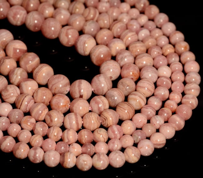 Genuine Natural Argentina Rhodochrosite Gemstone Grade Aa Lace 3mm 4mm 5mm 6mm 7mm 8mm 9mm 10mm Round Loose Beads Full Strand (a229)