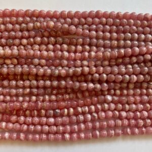 Natural Rhodochrosite 5mm Round Gemstone Bead-~ -15.5 inch strand Natural Rhodochrosite 5mm Round Gemstone Bead-~ -15.5 inch strand