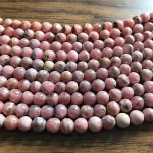 Natural Rhodochrosite 6mm Round Gemstone Beads--15.5" Natural Rhodochrosite 6mm Round Gemstone Beads--15.5"