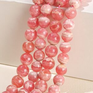 Natural Aaaaa Rhodochrosite Gemstone Round Loose Beads,6mm 8mm 10mm 12mm Natural Beads,one Strand 15",rhodochrosite Beads