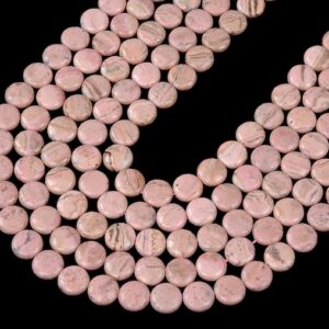 Natural Argentina Rhodochrosite Gemstone Grade A Flat Round Button 14MM 18MM 25MM Loose Beads (D352) Natural Argentina Rhodochrosite Gemstone Grade A Flat Round Button 14MM 18MM 25MM Loose Beads (D352)