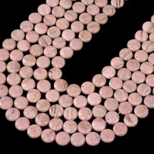 Natural Argentina Rhodochrosite Gemstone Grade A Flat Round Button 14mm 18mm 25mm Loose Beads (d352)