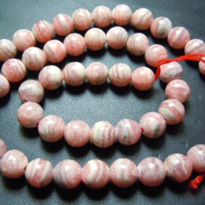Natural Rhodochrosite Round Ball Smooth Beads AAA 8MM - One StrandFree Shipping Natural Rhodochrosite Round Ball Smooth Beads AAA 8MM - One StrandFree Shipping