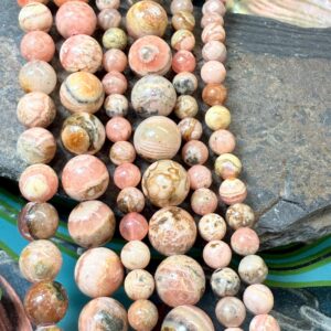 Natural Rhodocrosite pink round Beads 6 or 8mm High Quality salmon Gemstone Beads Natural Rhodocrosite pink round Beads 6 or 8mm High Quality salmon Gemstone Beads