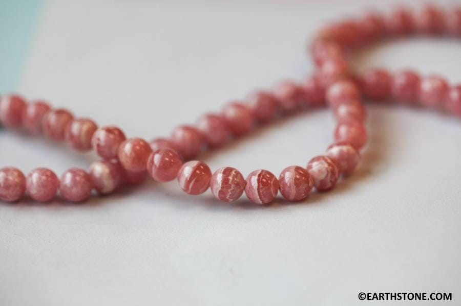 Rhodochrosite 6mm Round Beads 16" Strand 119-1253 A+