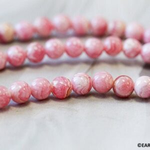 S/ Rhodochrosite 6mm Round Beads 15.5" Strand Natural Gemstone For Jewelry Making 119-1327 A
