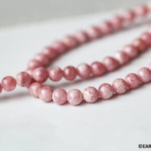 S/ Rhodochrosite 6mm Round Beads 15.5" Strand Natural Gemstone Beads For Jewelry Making (119-1331 A) S/ Rhodochrosite 6mm Round Beads 15.5" Strand Natural Gemstone Beads For Jewelry Making (119-1331 A)