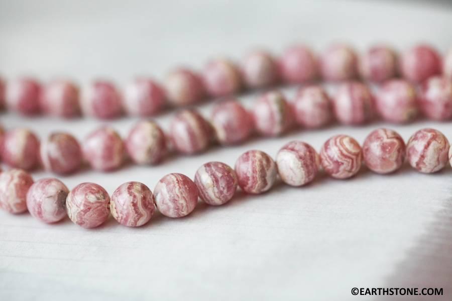 S/ Rhodochrosite 7mm Round Beads 15.5" Strand Natural Gemstone Beads For Jewelry Making