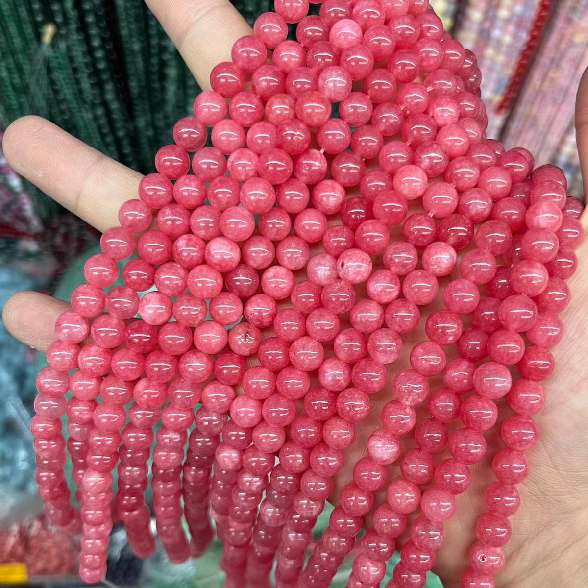 Rhodochrosite Smooth Round Loose Beads,6mm/8mm/10mm/12mm Rhodochrosite Gemstone  Diy Jewelry Making Beaded Accessories,15 Inches One Starand