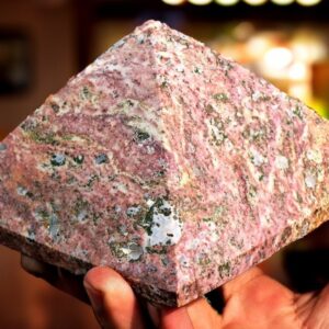 110MM Rhodochrosite Pyramid: Natural Pink Healing Crystal, Peru