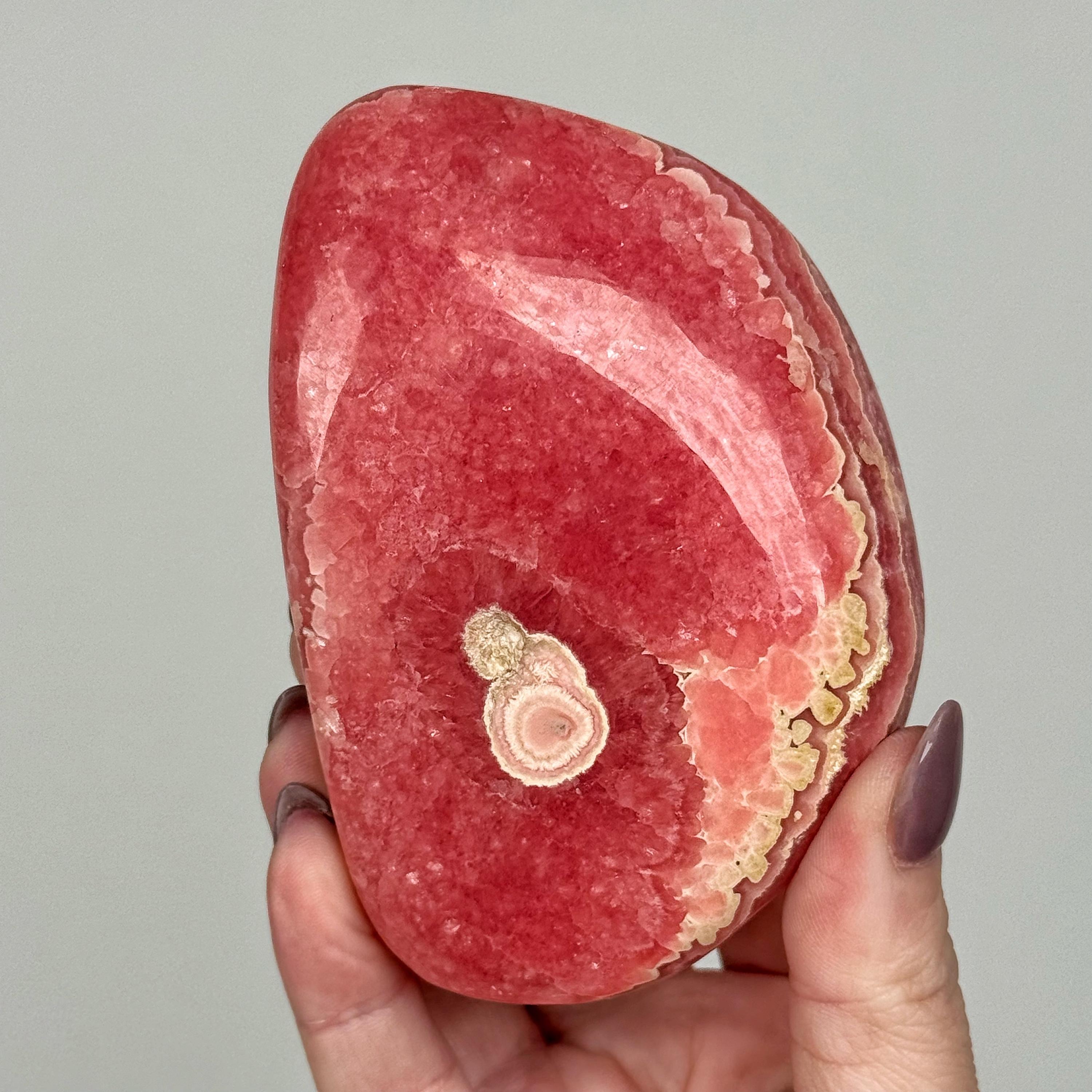 Rhodochrosite Freeform | 335g | - #3 (polished Pink Crystal Chunk, Healing Stone, Heart Chakra, Love)