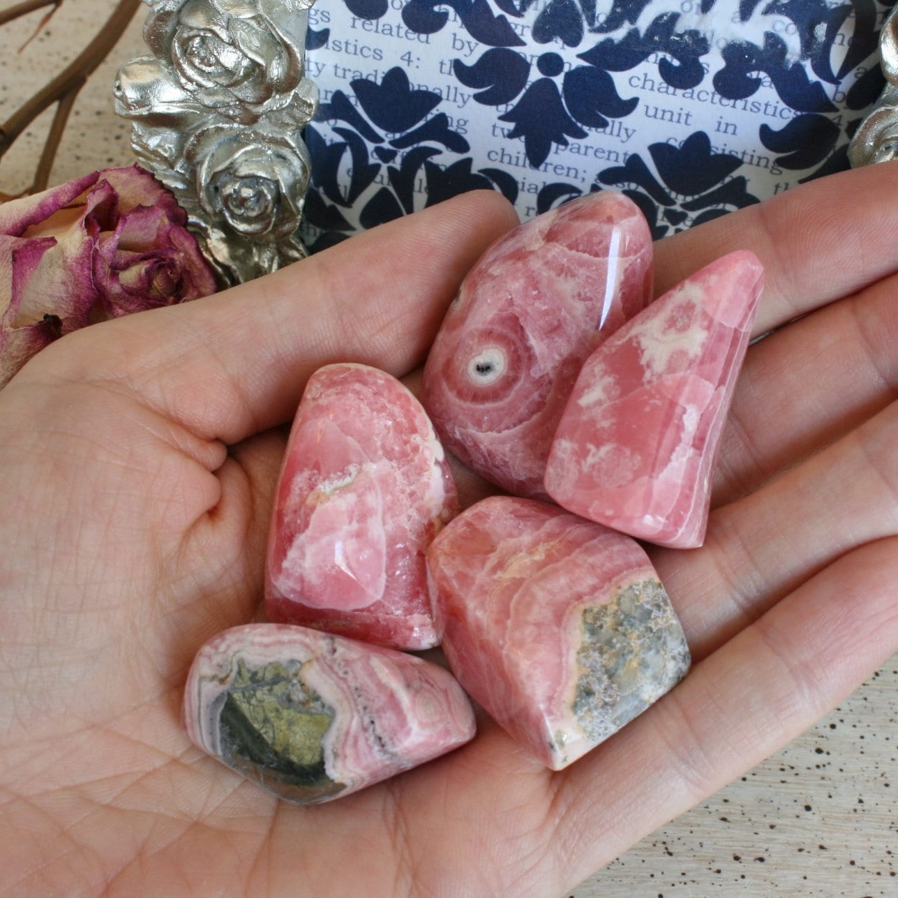 Rhodochrosite, Hand Polished Rhodochrosite From Argentina, Stones For The Heart Chakra, T10