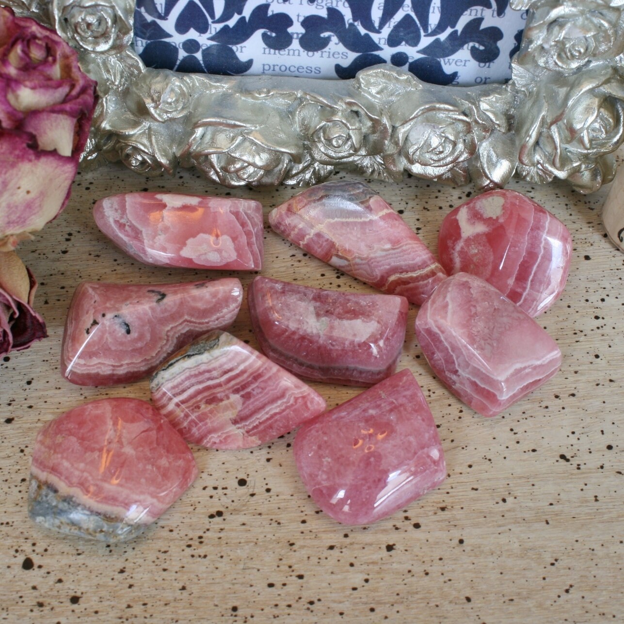 Rhodochrosite, Hand Polished Rhodochrosite From Argentina, Stones For The Heart Chakra, T8