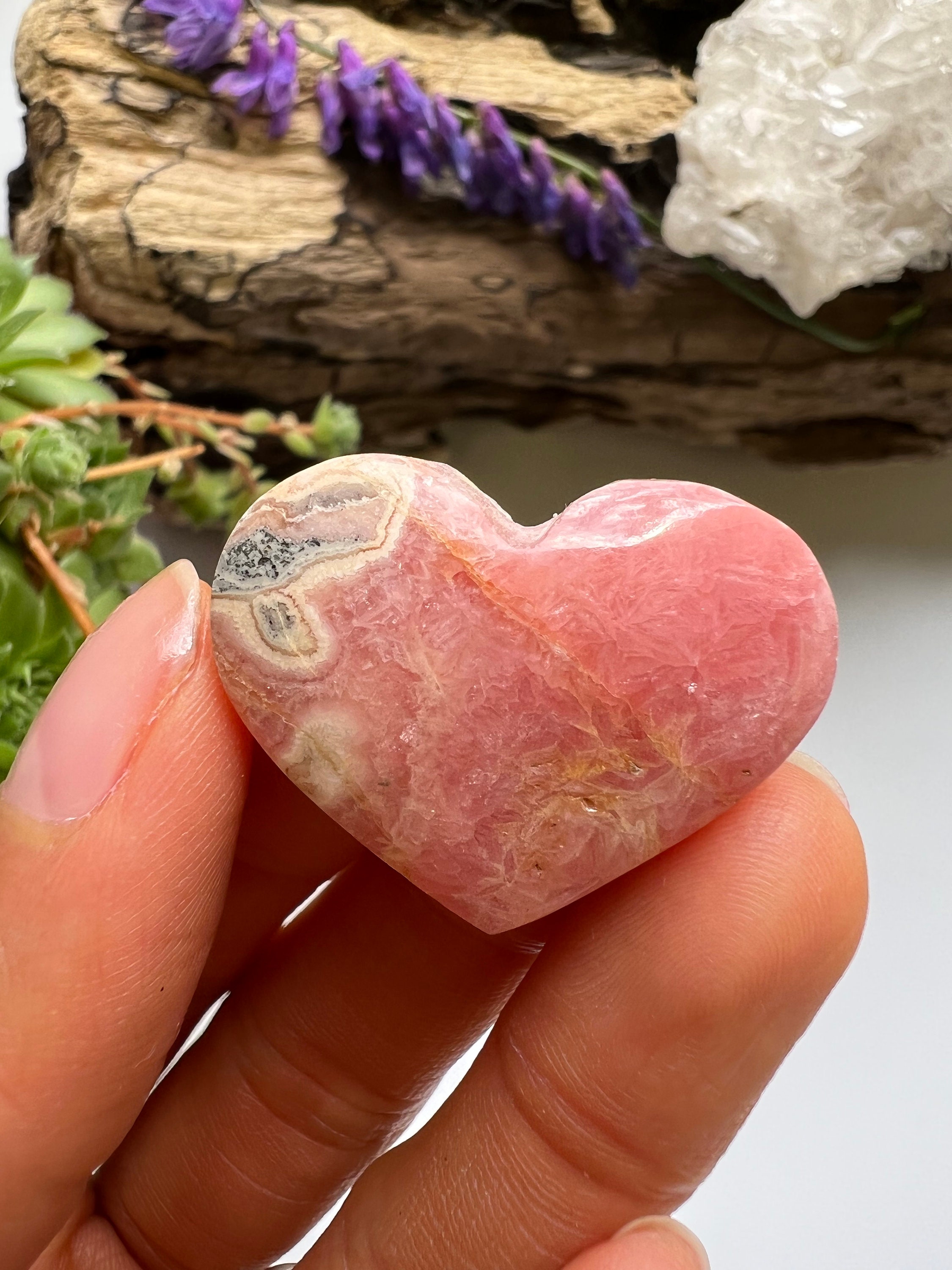 Polished Rhodochrosite Heart