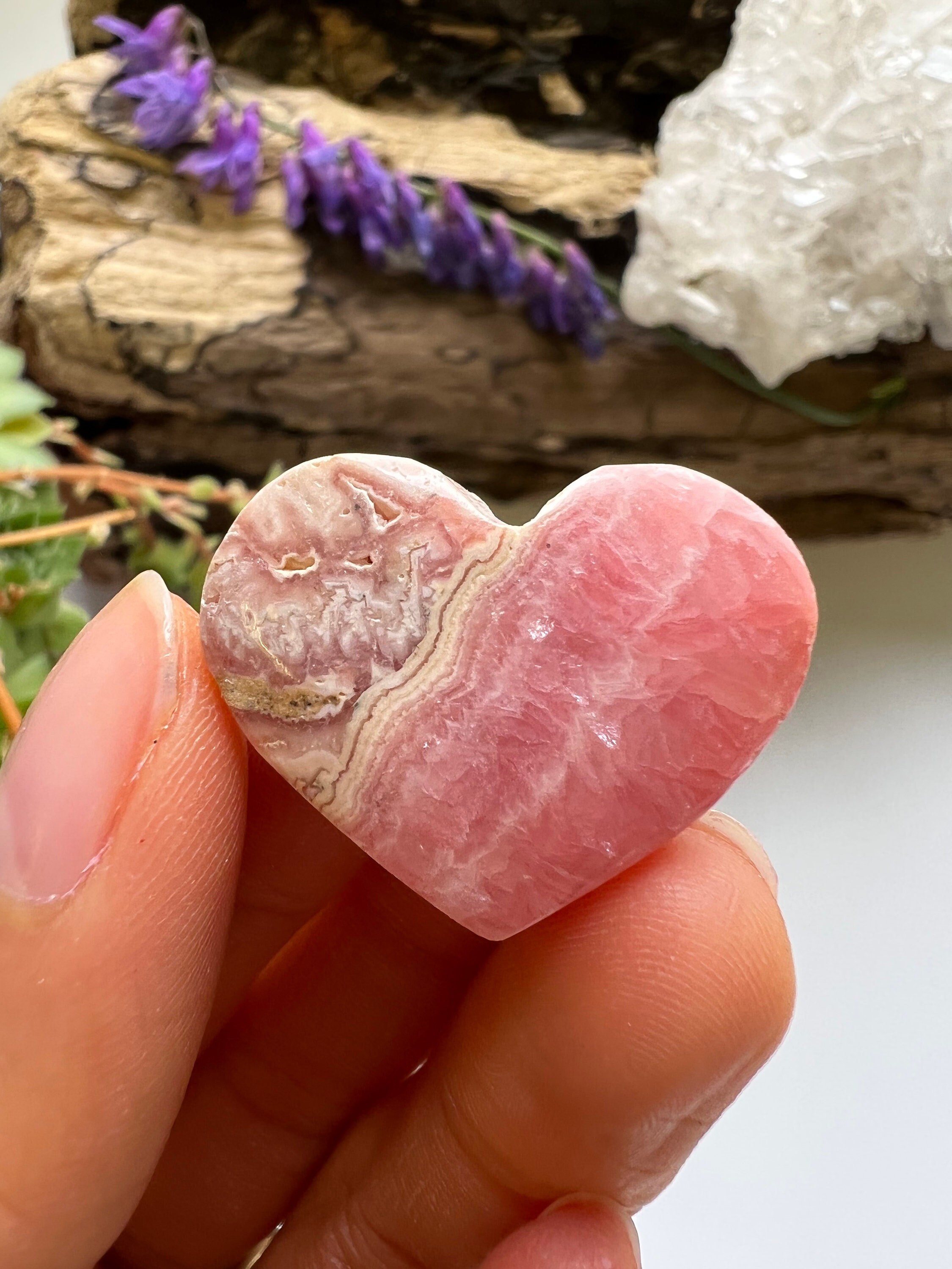 Polished Rhodochrosite Heart