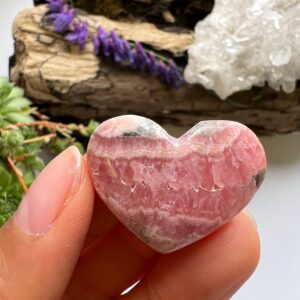Polished Rhodochrosite Heart