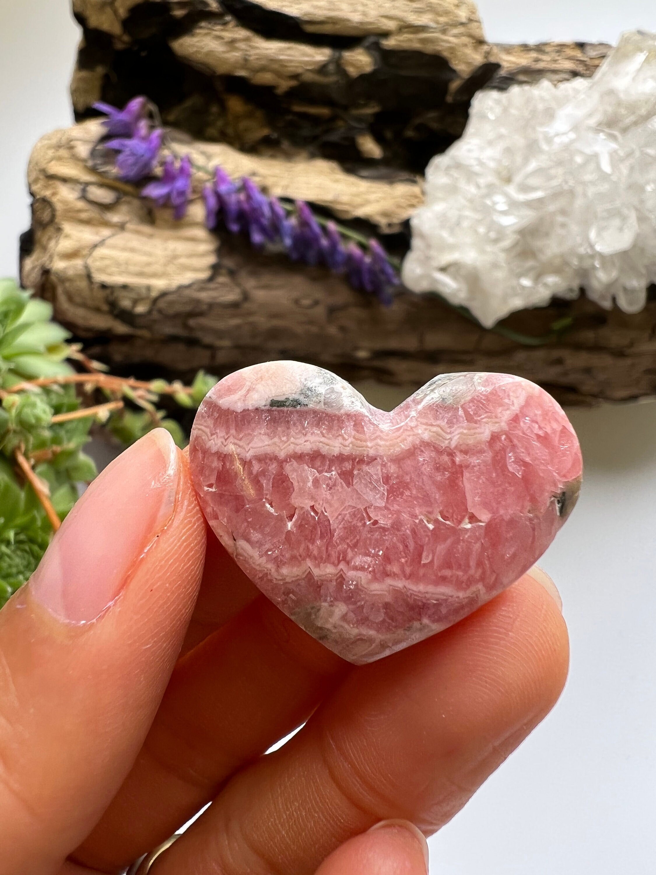 Polished Rhodochrosite Heart