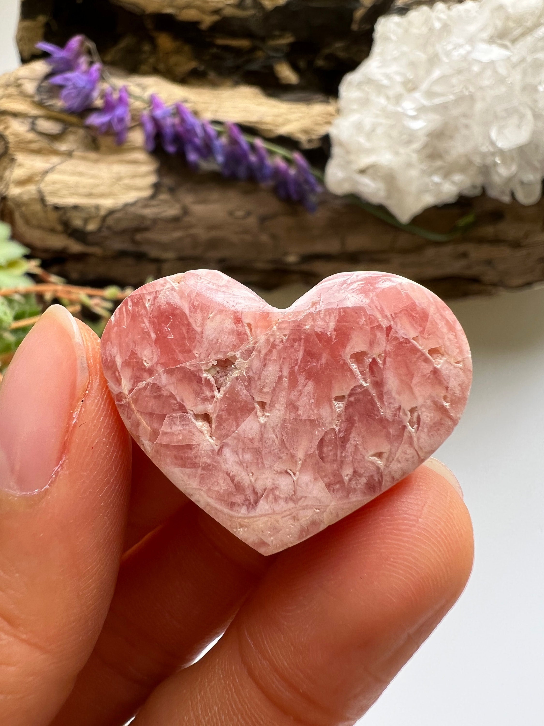 Polished Rhodochrosite Heart