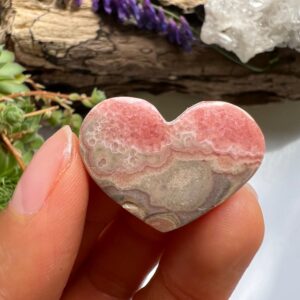 Polished Rhodochrosite Heart
