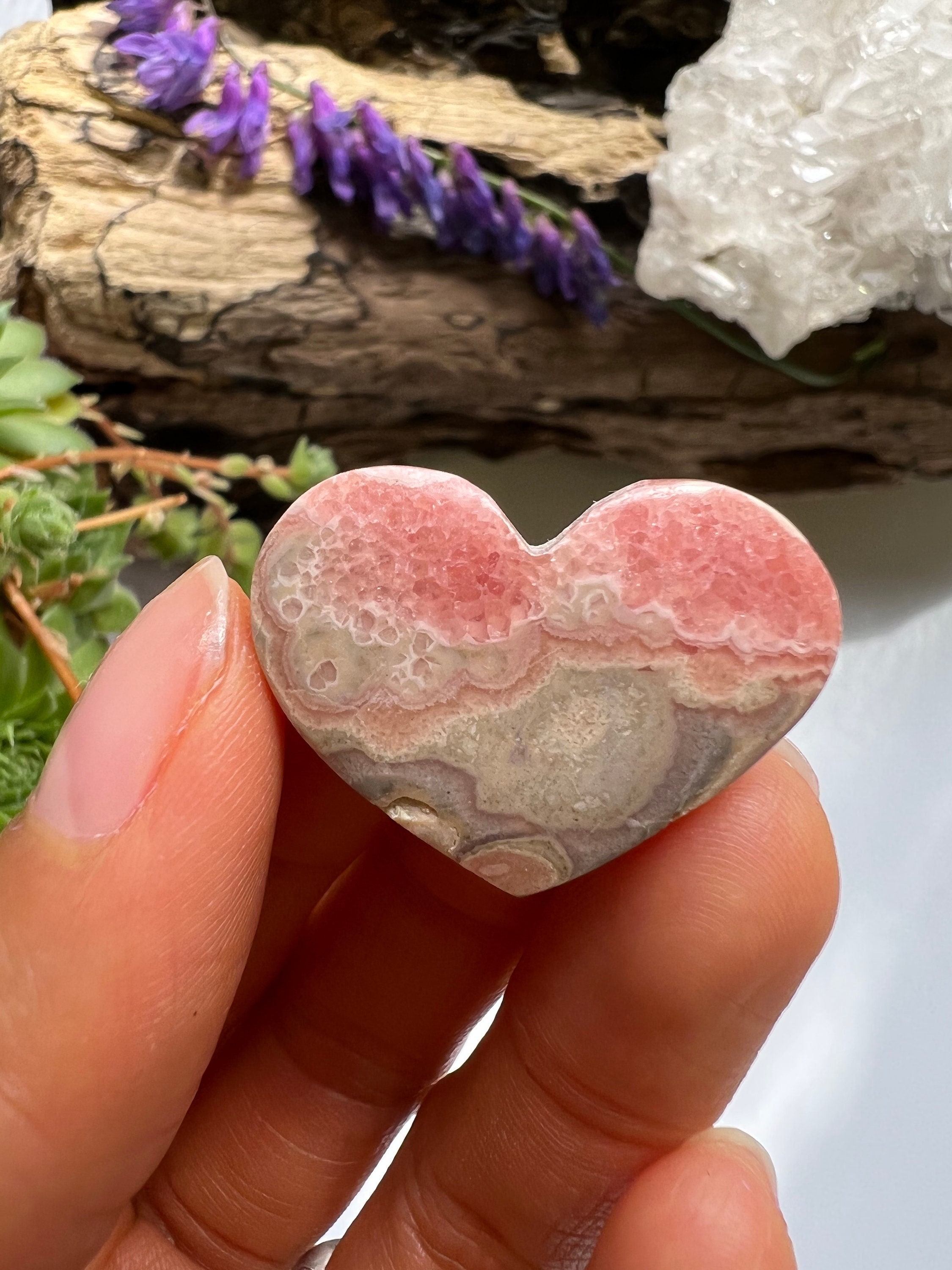Polished Rhodochrosite Heart