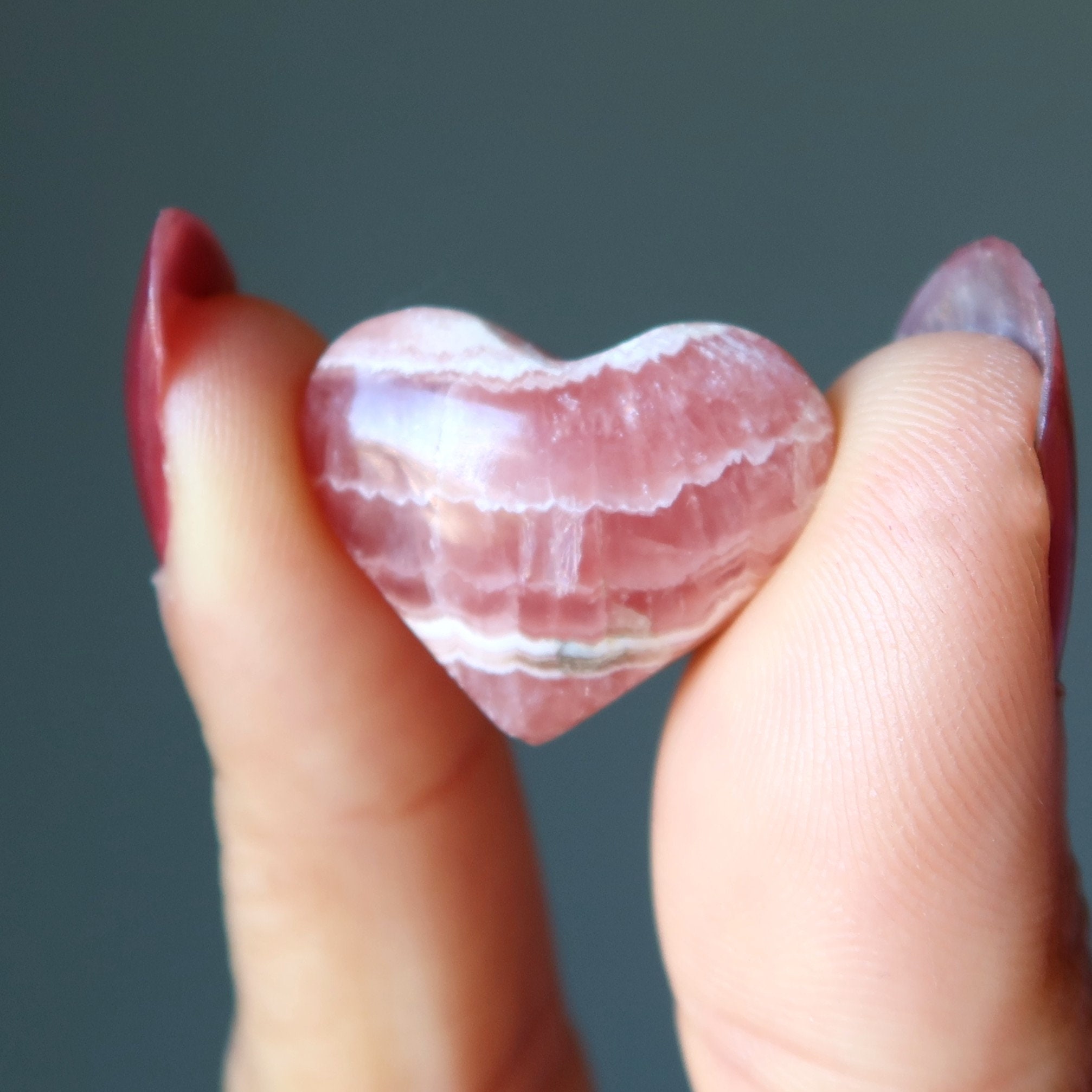 Rhodochrosite Heart Sacred Power Love Precious Pink Crystal