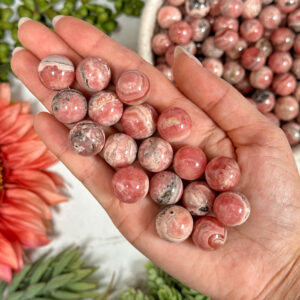 Rhodochrosite Mini Sphere | 15-17mm | - No. 513 (polished Pink Crystal Ball, Heart Chakra, Healing Stone)