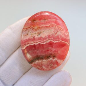 Juicy Rhodochrosite Palmstone, Natural Rhodochrosite From Argentina, Heart Chakra