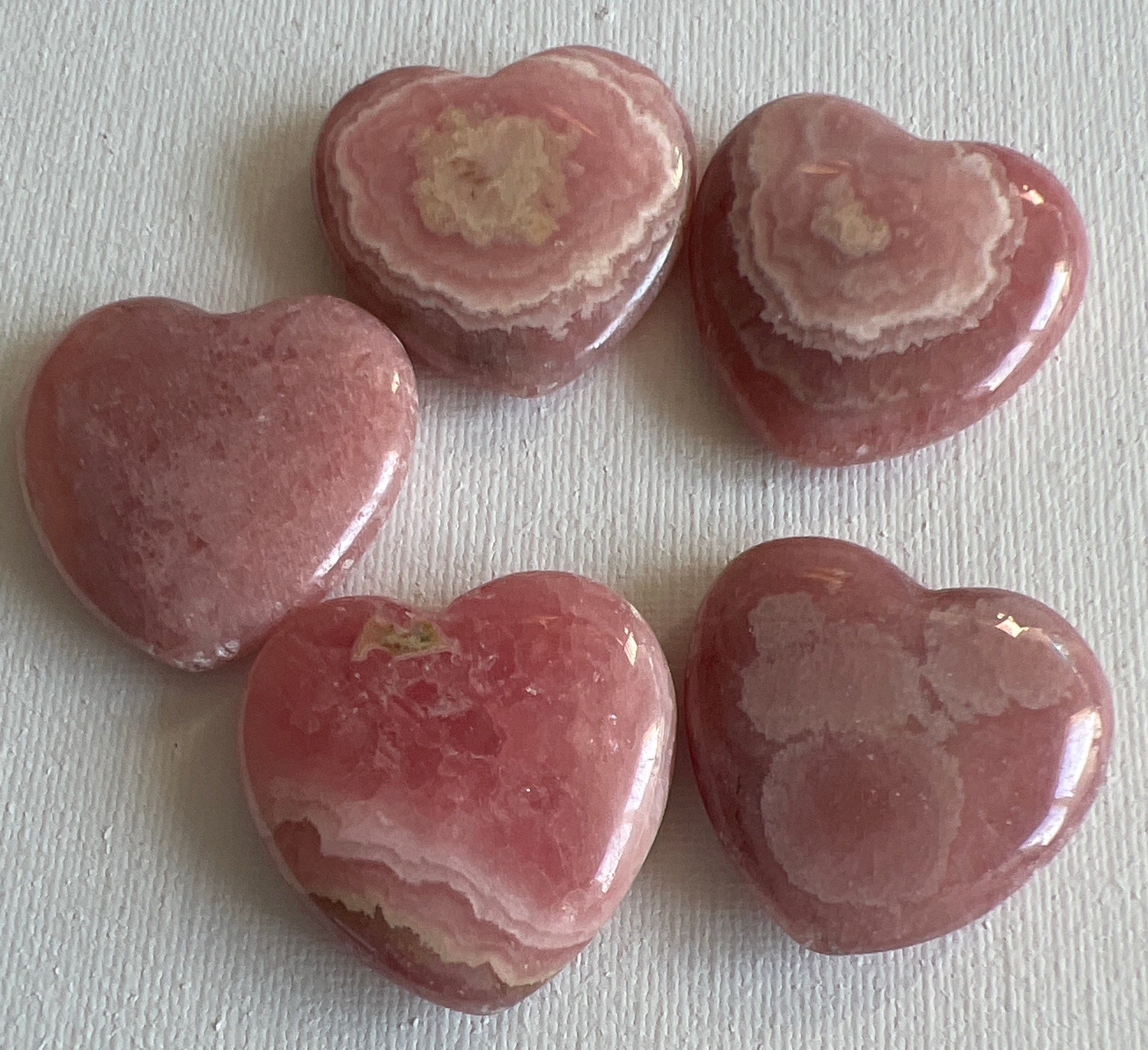 Rhodochrosite Pocket Heart (20mm): A-aa Grade Gemstone