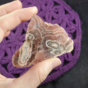 Rhodochrosite Slice Slab Crystal Pink Bacon Flat Stones Crystals Polished Love Heart Chakra Argentina