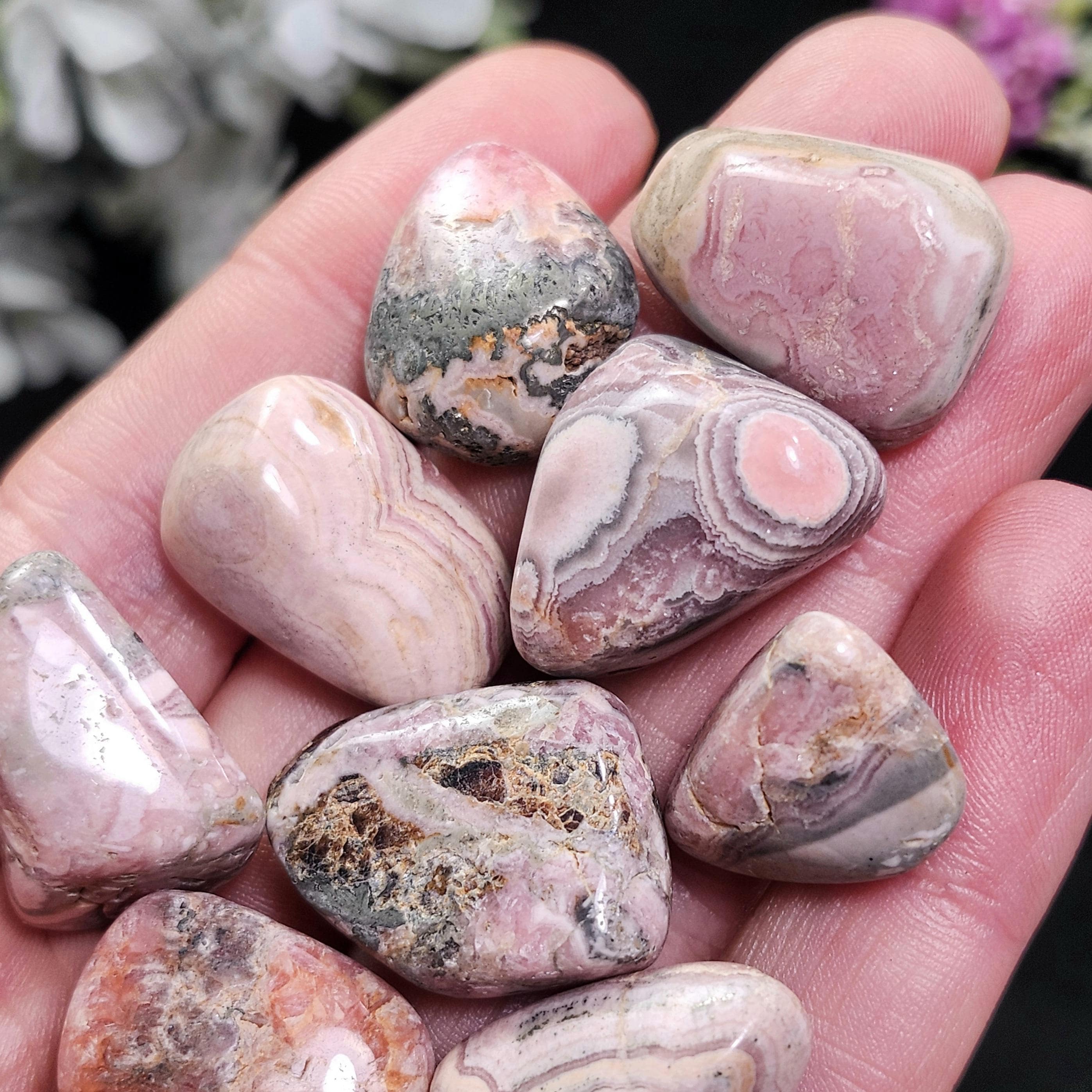 Rhodochrosite Tumbled Crystal, Natural Rhodochrosite - Polished Rhodochrosite Stone Rhodochrosite Tumbled Crystal, Natural Rhodochrosite - Polished Rhodochrosite Stone