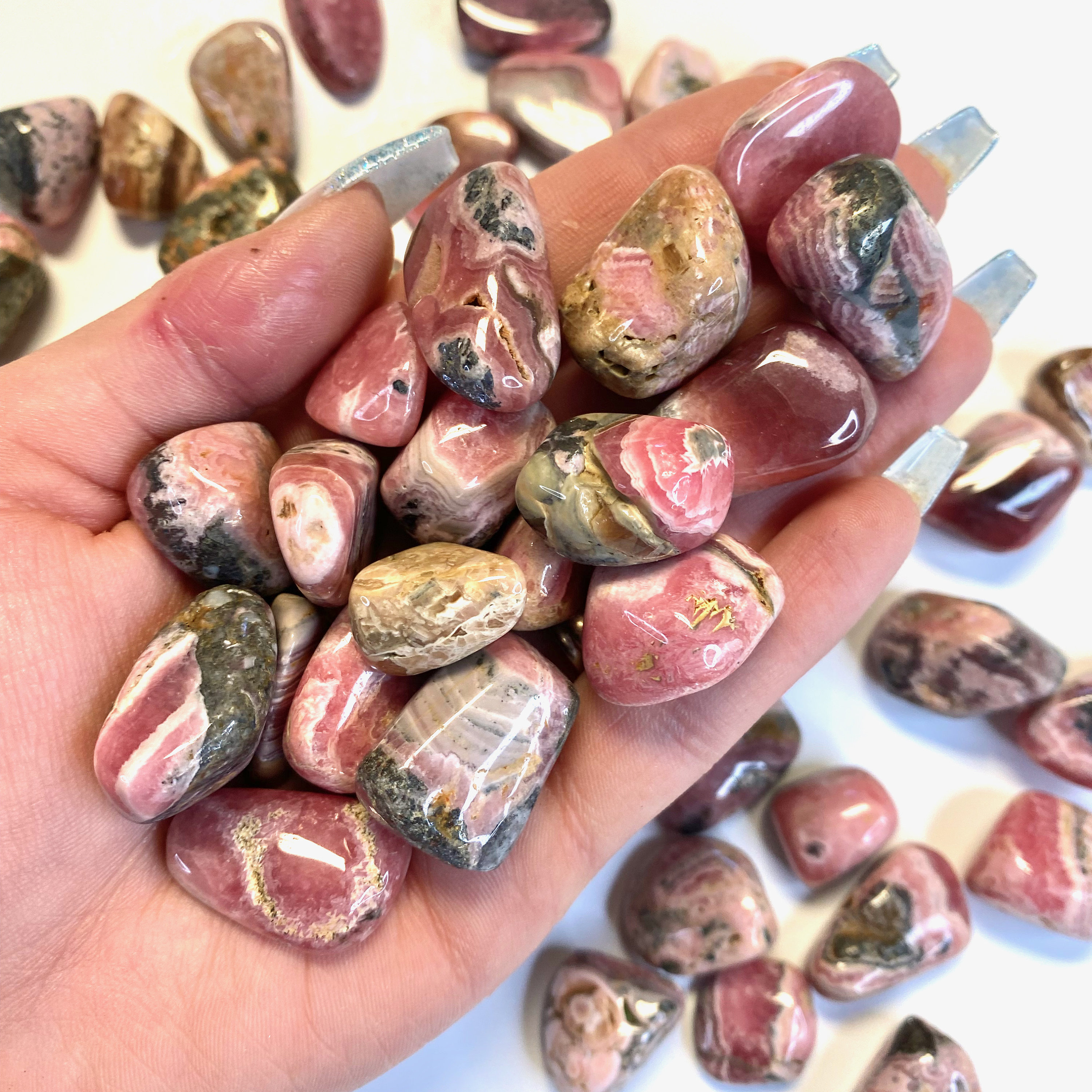 Tumbled Rhodochrosite, Polished Rhodochrosite, Rhodochrosite Tumble, Healing Rhodochrosite, T-144 Tumbled Rhodochrosite, Polished Rhodochrosite, Rhodochrosite Tumble, Healing Rhodochrosite, T-144