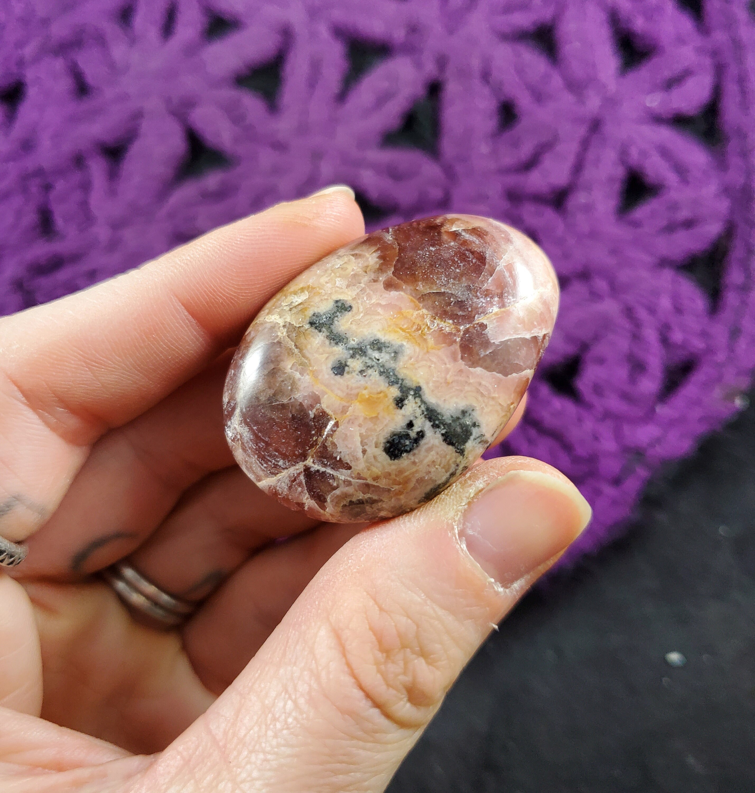 Rhodochrosite Tumbled Stone Dark Pink Red Pebble Small Crystal Gem Tumble Crystals Polished Love Heart Chakra Argentina