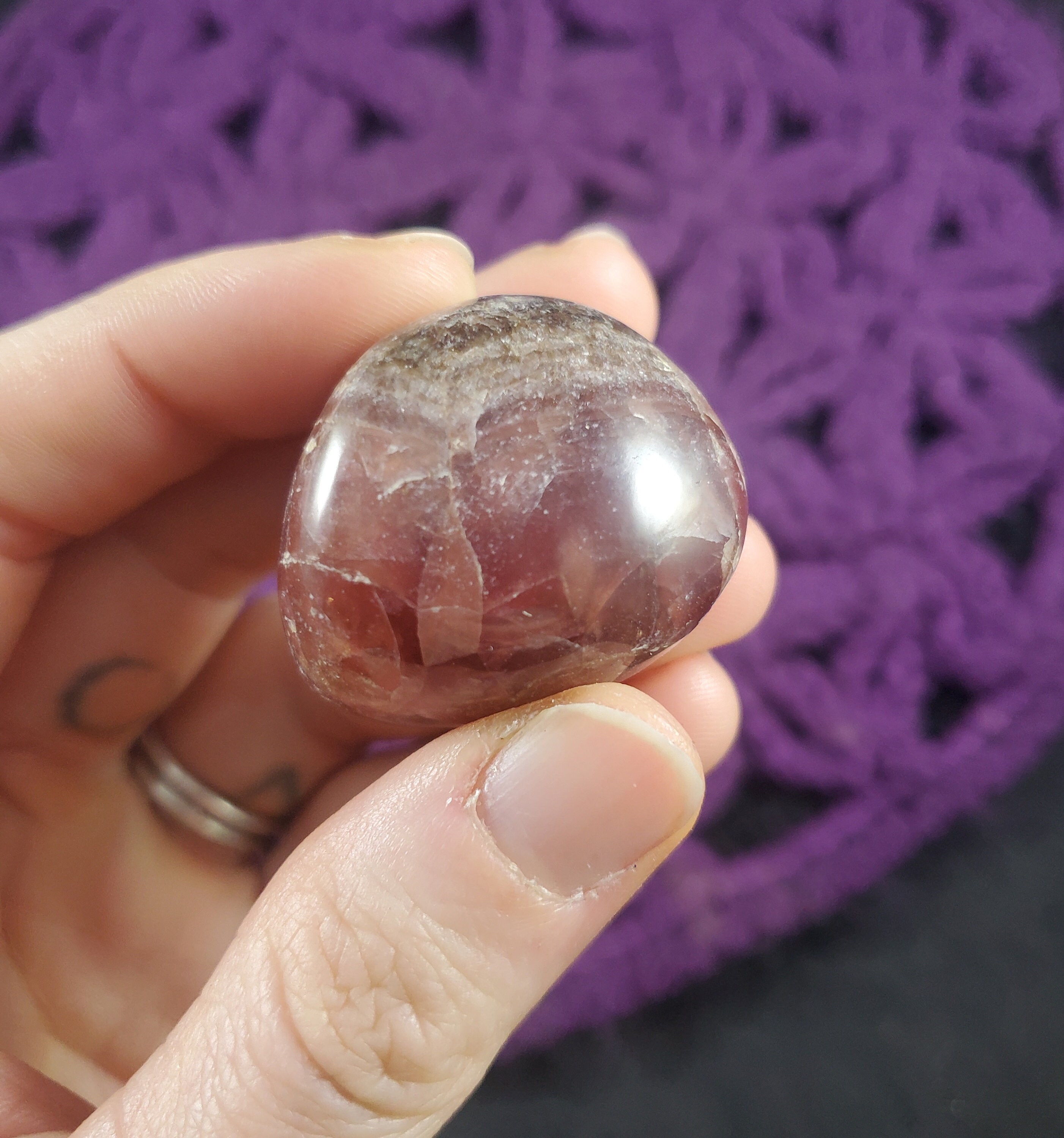 Rhodochrosite Tumbled Stone Dark Pink Red Pebble Crystal Gem Tumble Crystals Polished Love Heart Chakra Argentina