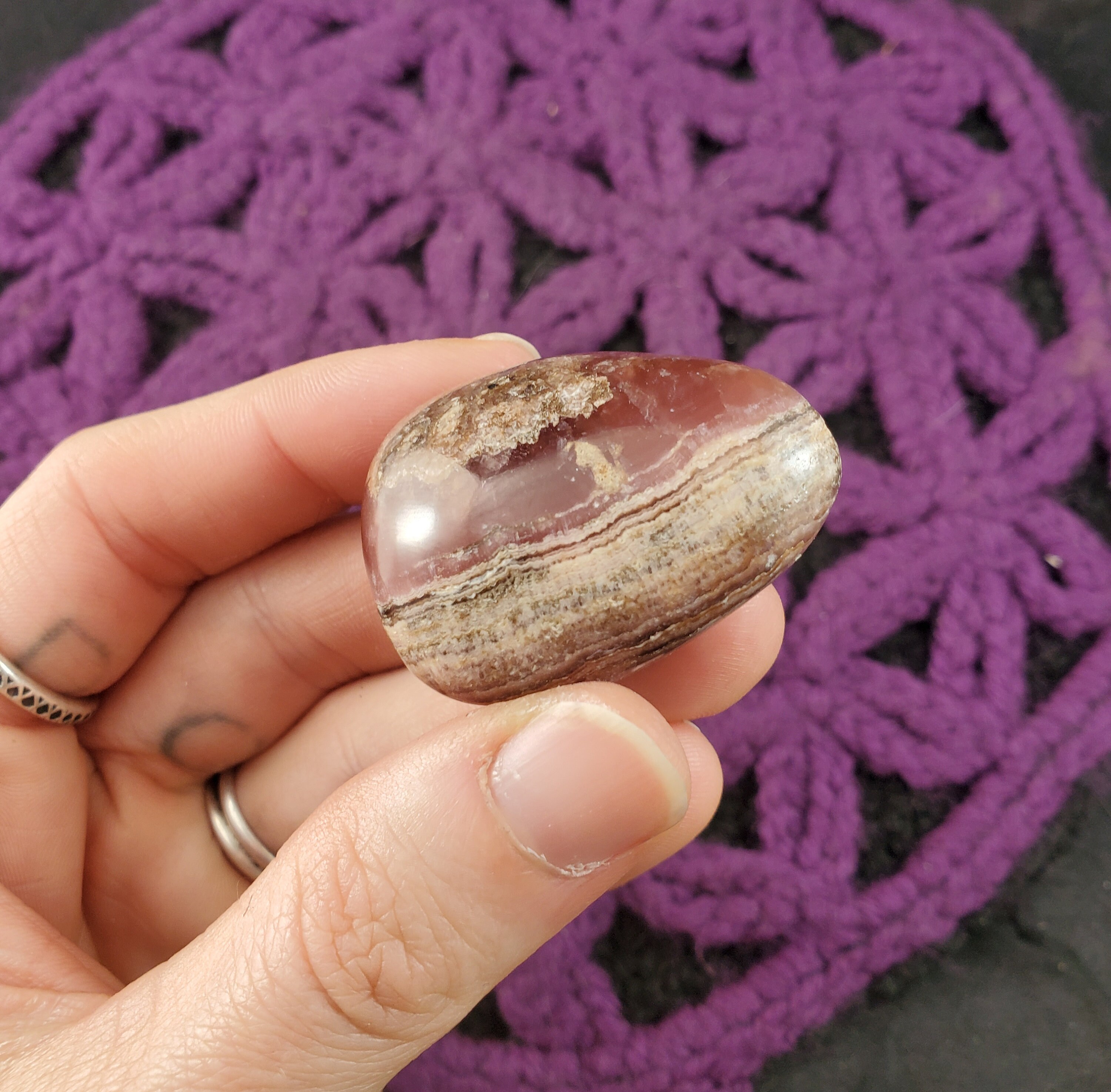 Rhodochrosite Tumbled Stone Dark Pink Red Pebble Small Crystal Gem Tumble Crystals Polished Love Heart Chakra Argentina
