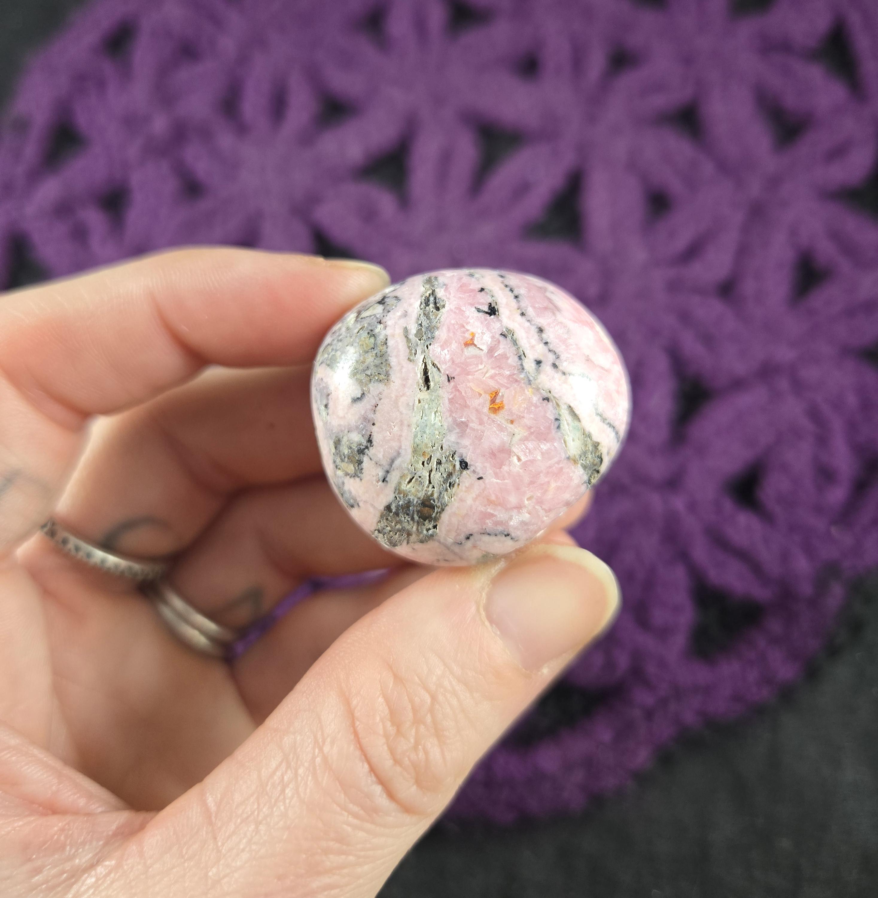 Rhodochrosite Tumble Stone Light Pink Pebble Crystal Gem Tumbled Crystals Polished Love Heart Chakra Peru