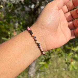 4mm Rhodonite Bracelet, Natural Gemstone, Positive Energy