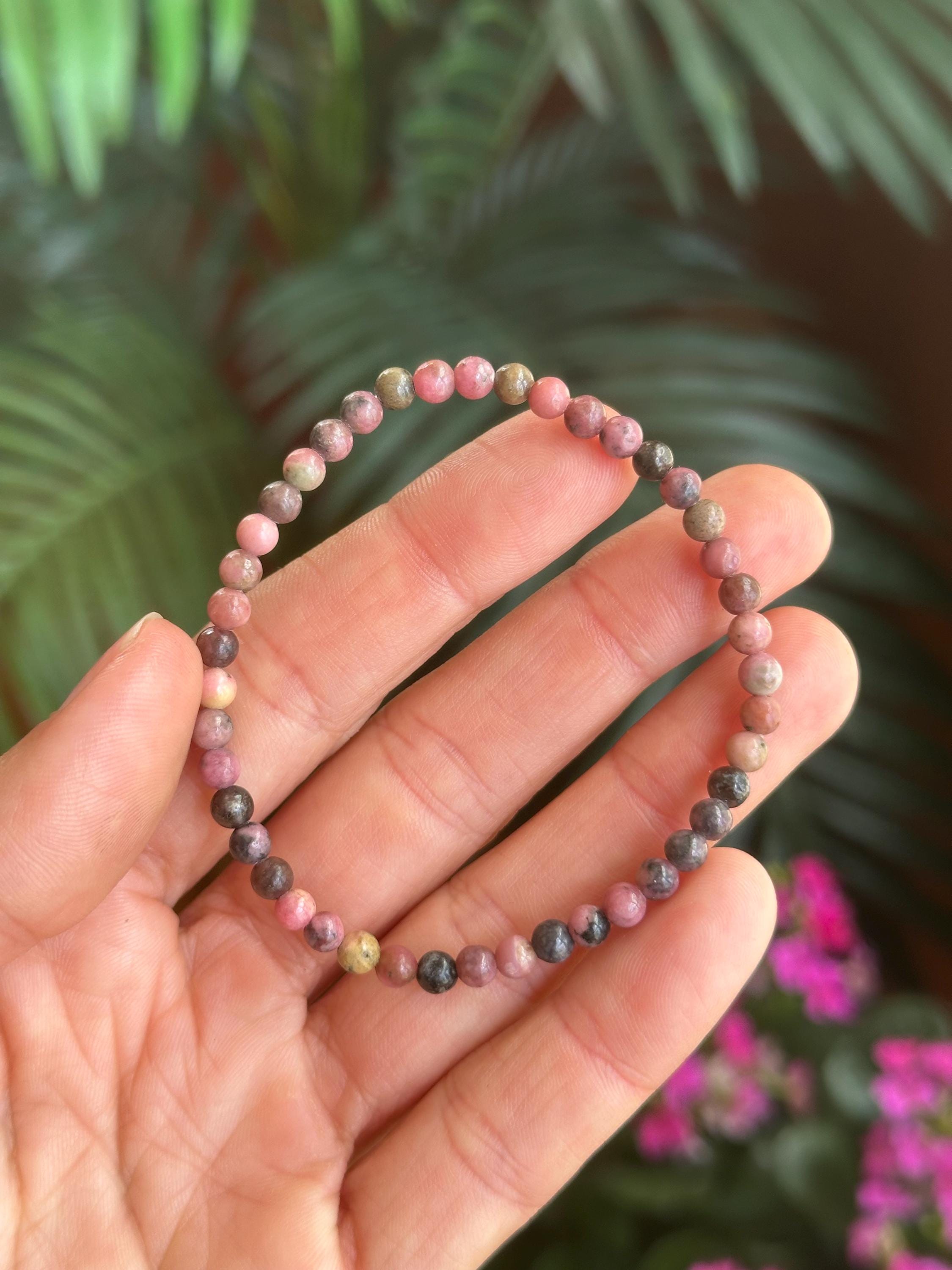 4mm Rhodonite Stretch Beaded Crystal Bracelet 4mm Rhodonite Stretch Beaded Crystal Bracelet