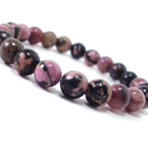 Rhodonite Bracelet 8mm, Natural Gemstone Bracelet,  Women Men Bracelet, Stretch Beaded Bracelet +Gift Bag