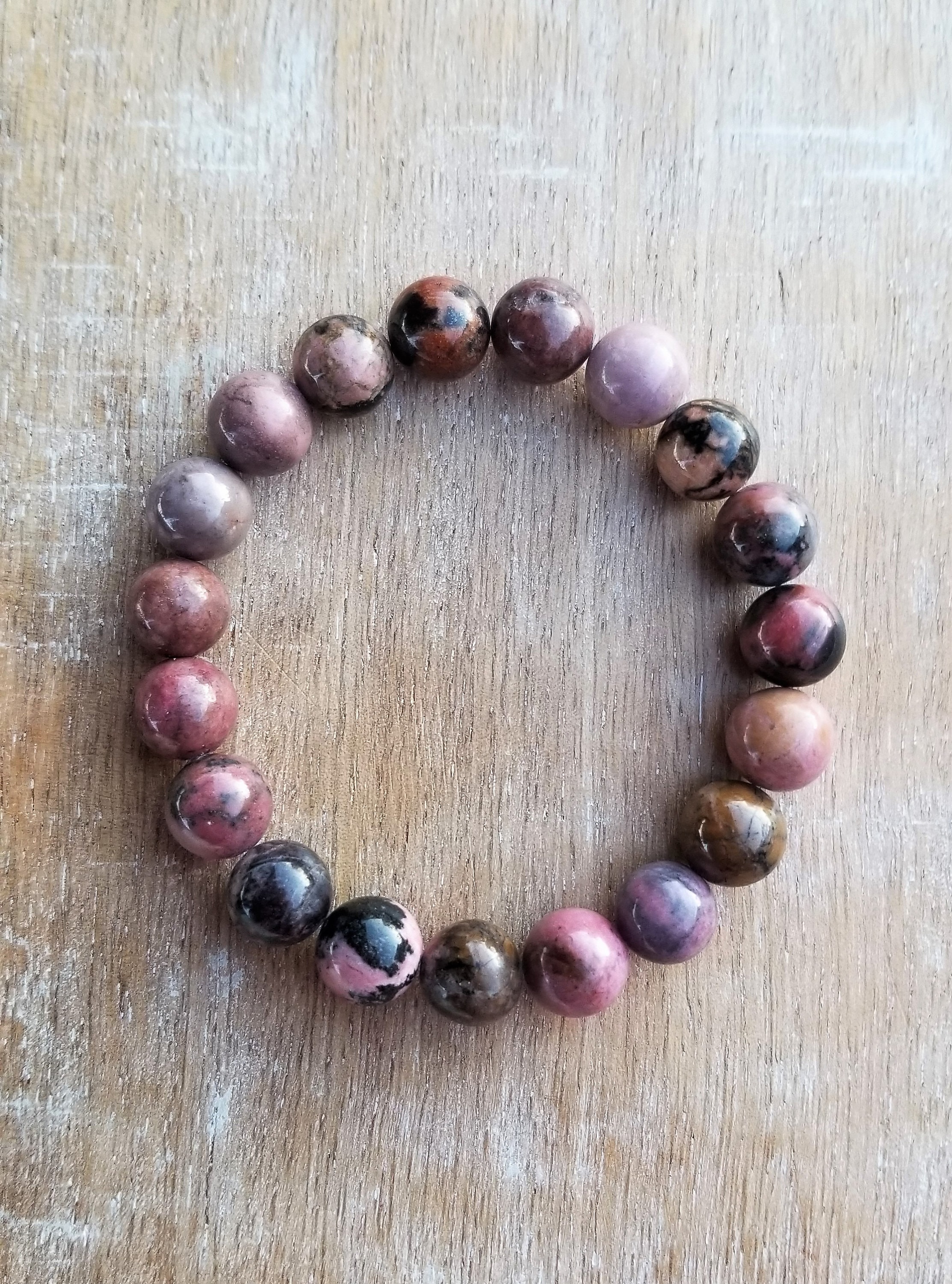 Rhodonite Beaded Bracelet, Pink And Black Gemstone Bracelet, Stretchy Elastic Bracelet, 10mm Stone Bracelet, Big Chunky Gemstone Bracelet, Rhodonite Beaded Bracelet, Pink And Black Gemstone Bracelet, Stretchy Elastic Bracelet, 10mm Stone Bracelet, Big Chunky Gemstone Bracelet,